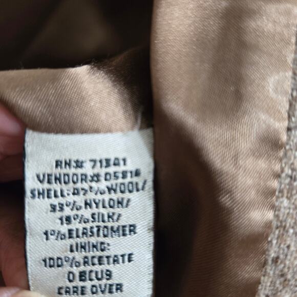 LL Bean Womens Equestrian Country Old Money Wool Silk Mottled Tweed Jacket LP - Picture 5 of 12